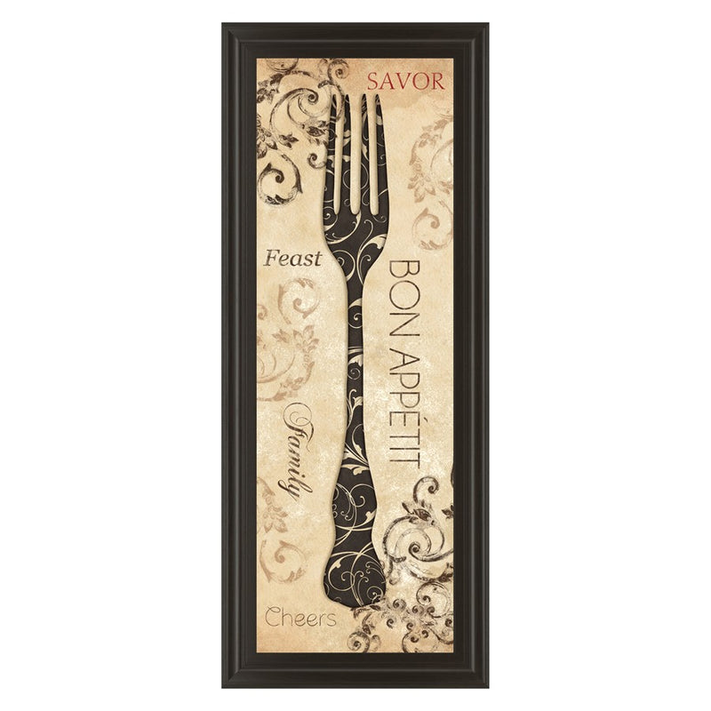 Classy Living Bon Appetite Wall Art 18"x42", Dark Chocolate Frame
