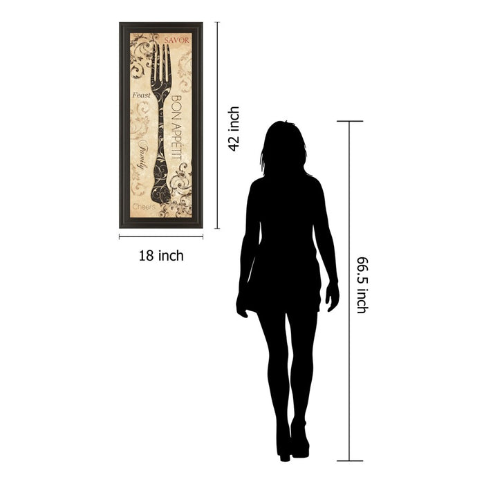 Classy Living Bon Appetite Wall Art 18"x42", Dark Chocolate Frame