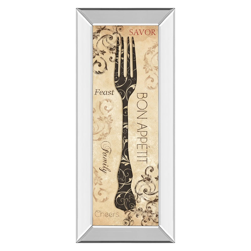 Classy Living Bon Appetite Wall Art 18"x42", Mirrored Frame