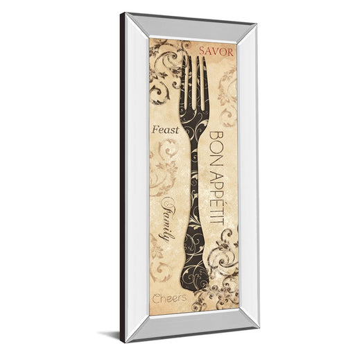 Classy Living Bon Appetite Wall Art 18"x42", Mirrored Frame