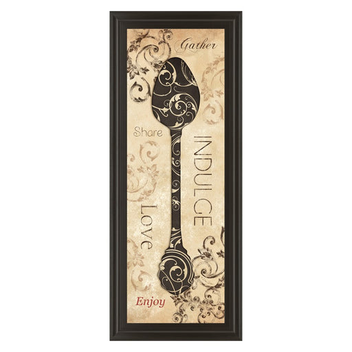 Classy Living Indulge Spoon Wall Art 18"x42", Dark Chocolate Frame