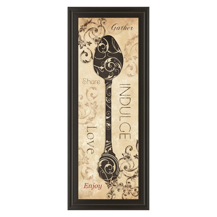 Classy Living Indulge Spoon Wall Art 18"x42", Dark Chocolate Frame