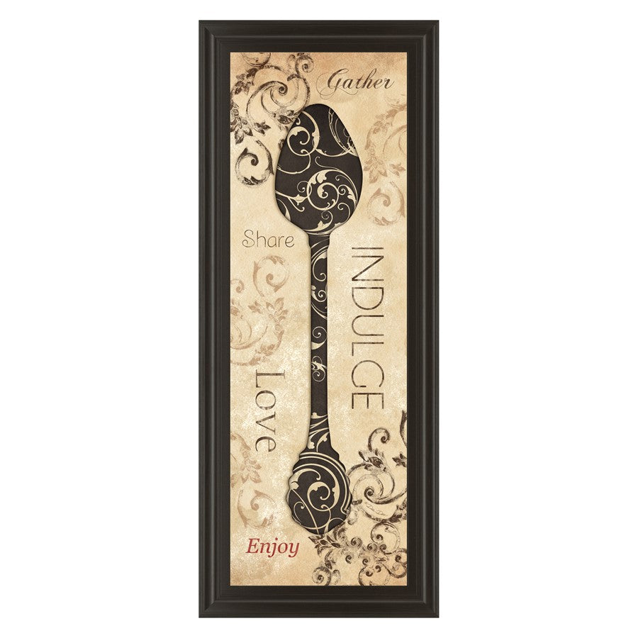 Classy Living Indulge Spoon Wall Art 18"x42", Dark Chocolate Frame