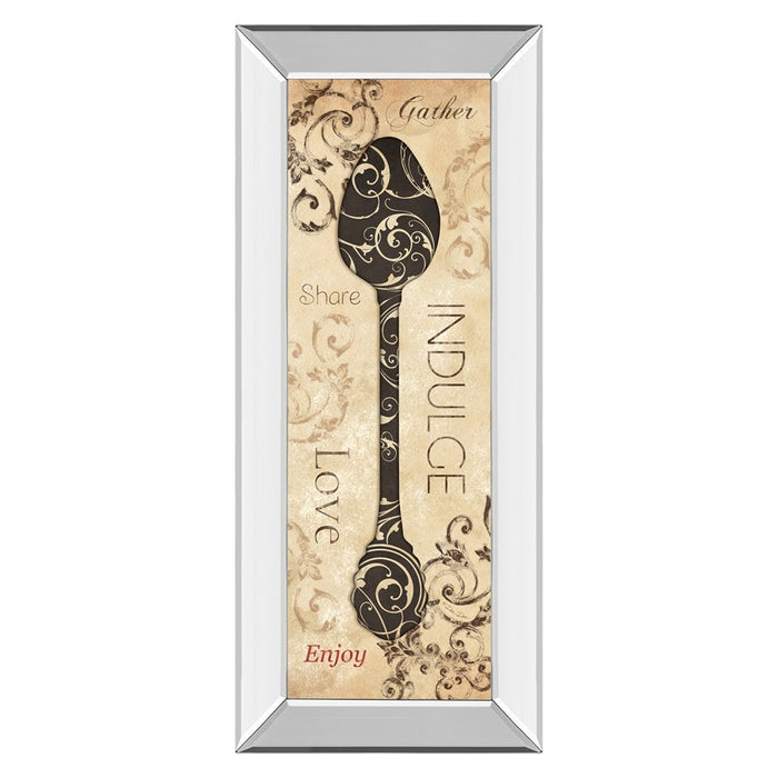 Classy Living Indulge Spoon Wall Art 18"x42", Mirrored Frame