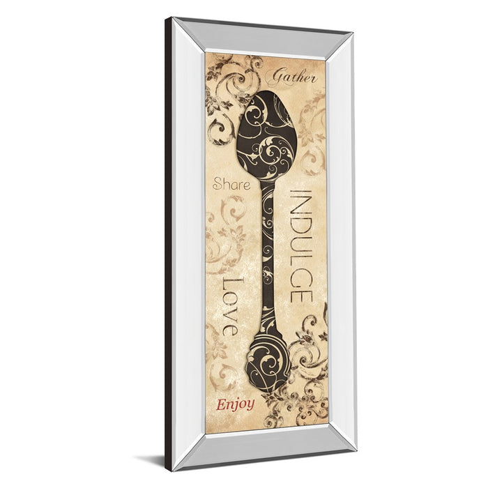 Classy Living Indulge Spoon Wall Art 18"x42", Mirrored Frame