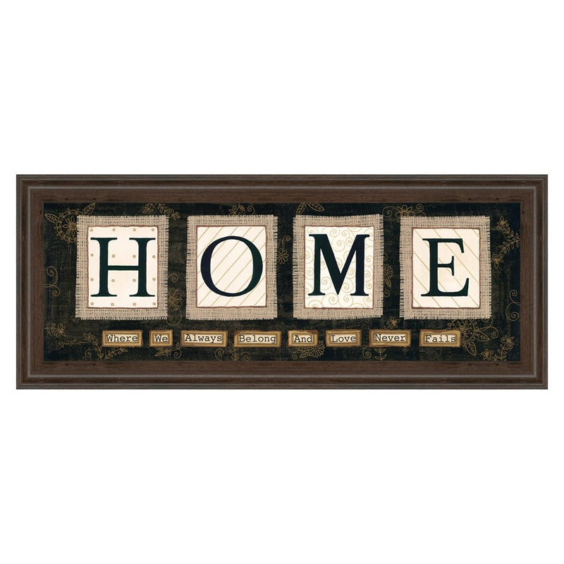 Classy Living Warm Welcome Wall Art 42"x18", Cinnamon Mocha Frame