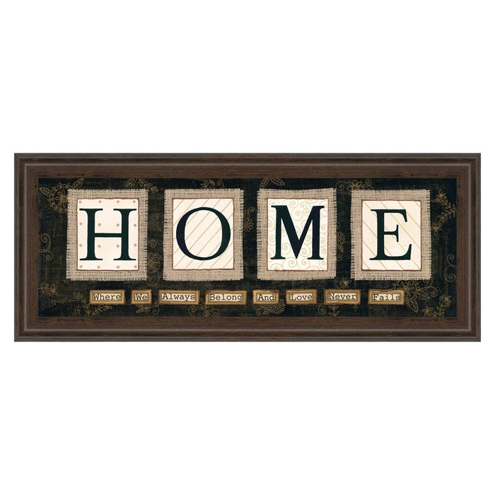 Classy Living Warm Welcome Wall Art 42"x18", Cinnamon Mocha Frame
