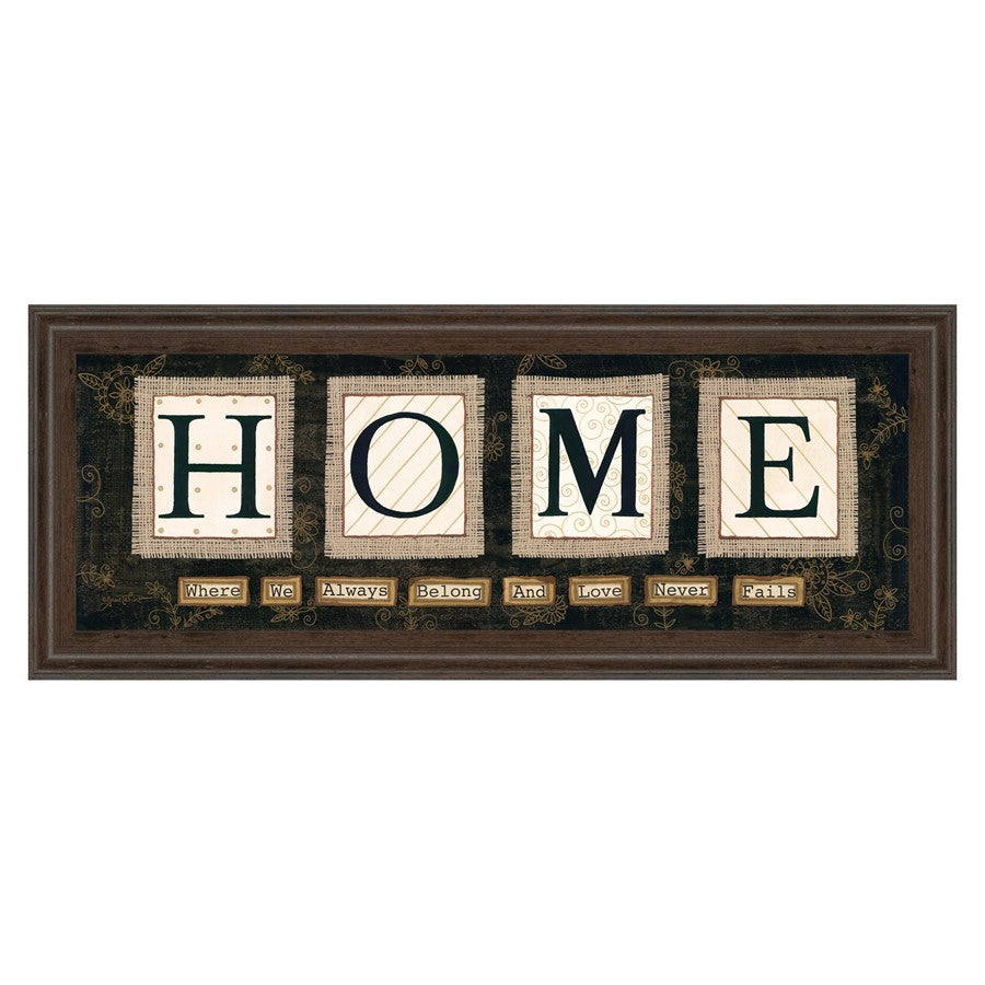 Classy Living Warm Welcome Wall Art 42"x18", Cinnamon Mocha Frame