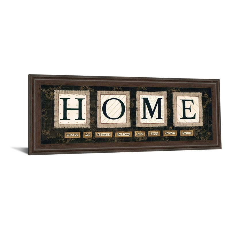 Classy Living Warm Welcome Wall Art 42"x18", Cinnamon Mocha Frame