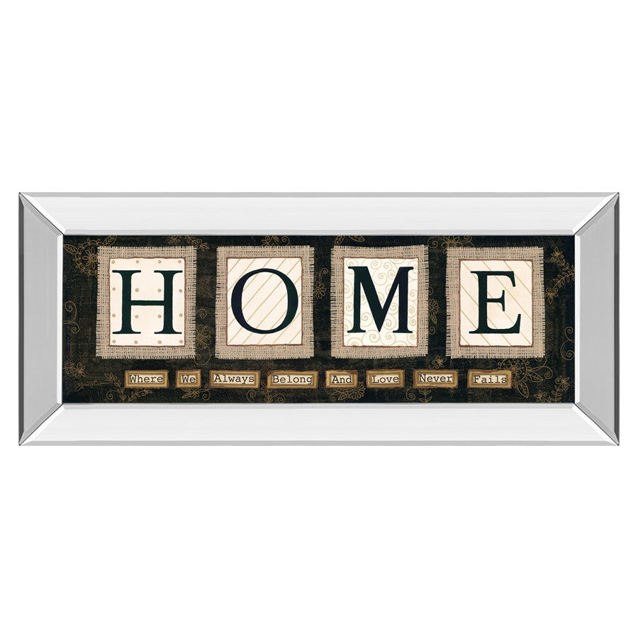 Classy Living Warm Welcome Wall Art 42"x18", Mirrored Frame - 1571MF