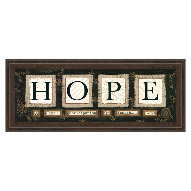 Classy Living Hope Message Wall Art 42"x18", Cinnamon Mocha Frame