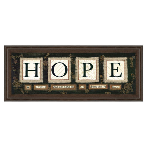 Classy Living Hope Message Wall Art 42"x18", Cinnamon Mocha Frame
