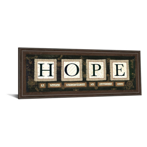 Classy Living Hope Message Wall Art 42"x18", Cinnamon Mocha Frame