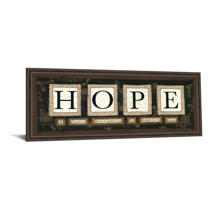 Classy Living Hope Message Wall Art 42"x18", Cinnamon Mocha Frame