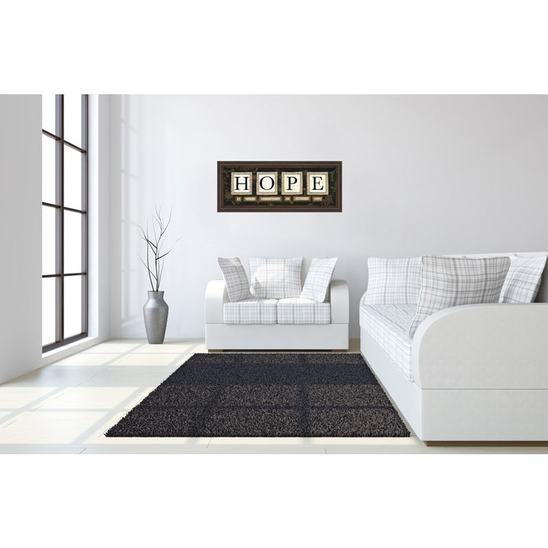 Classy Living Hope Message Wall Art 42"x18", Cinnamon Mocha Frame