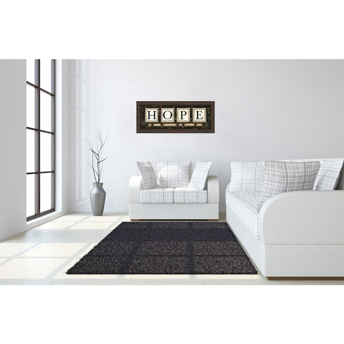Classy Living Hope Message Wall Art 42"x18", Cinnamon Mocha Frame