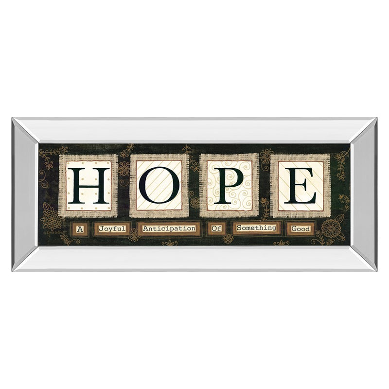 Classy Living Hope Message Wall Art 42"x18", Mirrored Frame