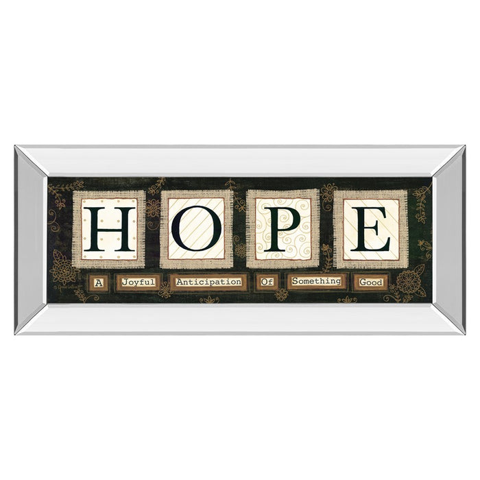 Classy Living Hope Message Wall Art 42"x18", Mirrored Frame - 1572MF