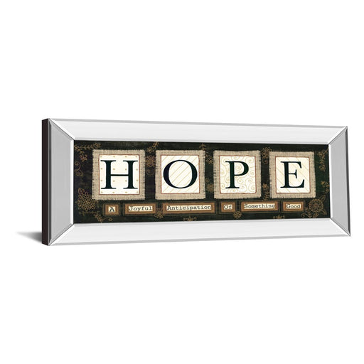 Classy Living Hope Message Wall Art 42"x18", Mirrored Frame