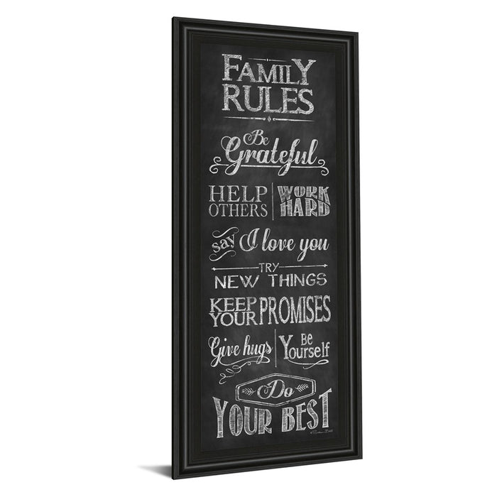 Classy Living Family Rules Wall Art 18"x42", Midnight Aura Frame
