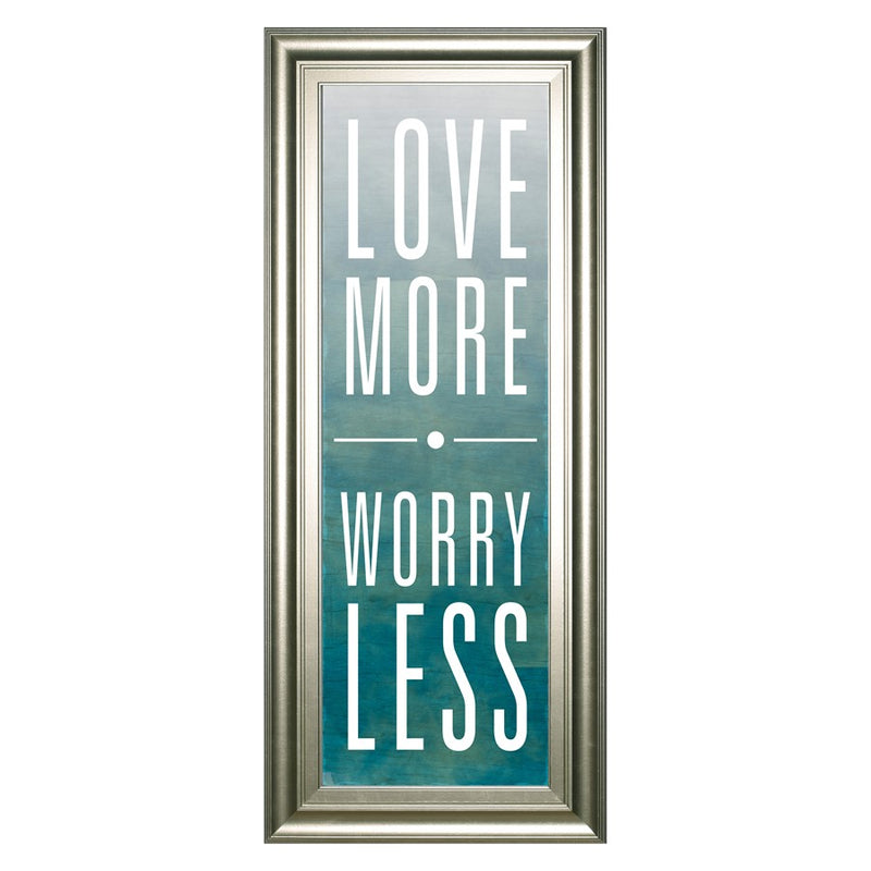 Classy Living Love More Worry Less Wall Art 18"x42", Silver Serenity Frame