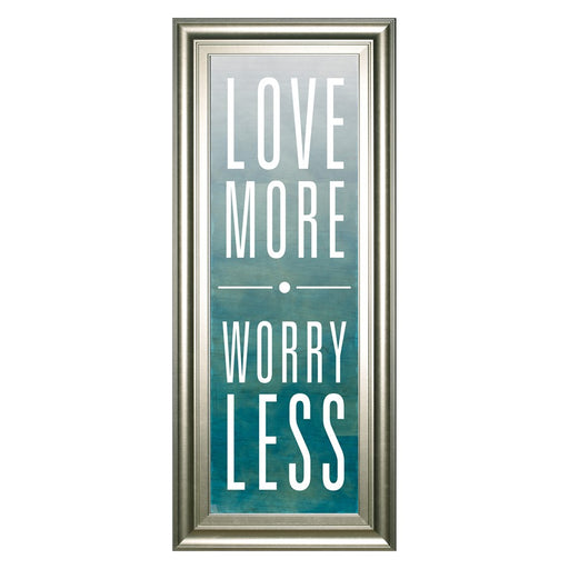 Classy Living Love More Worry Less Wall Art 18"x42", Silver Serenity Frame