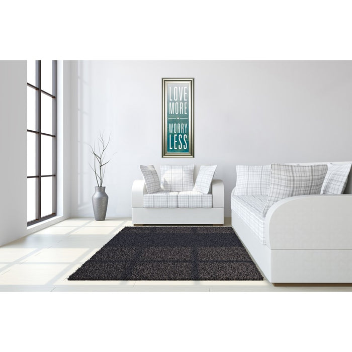 Classy Living Love More Worry Less Wall Art 18"x42", Silver Serenity Frame