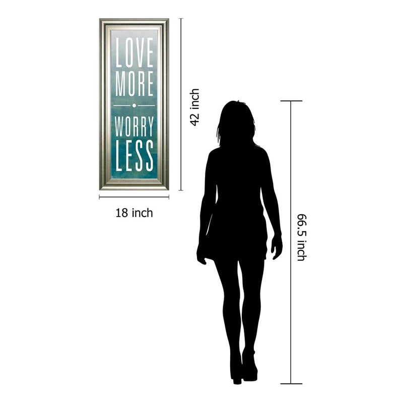 Classy Living Love More Worry Less Wall Art 18"x42", Silver Serenity Frame