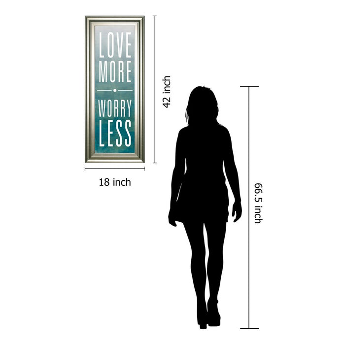 Classy Living Love More Worry Less Wall Art 18"x42", Silver Serenity Frame