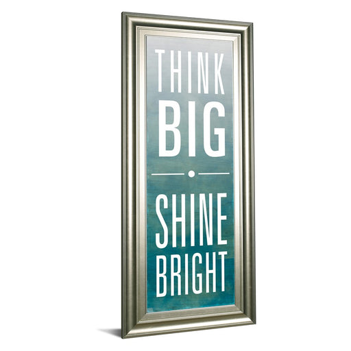 Classy Living Think Big Shine Wall Art 18"x42", Silver Serenity Frame