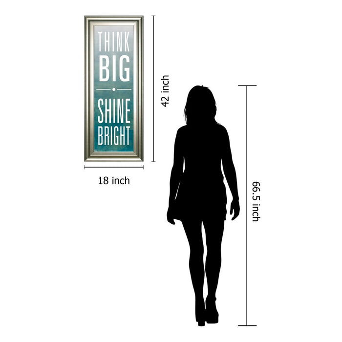 Classy Living Think Big Shine Wall Art 18"x42", Silver Serenity Frame