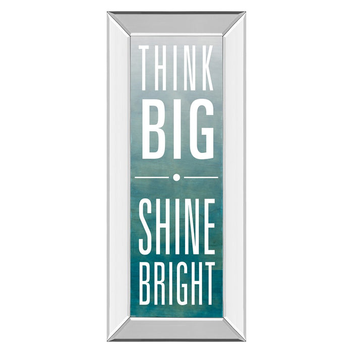 Classy Living Think Big Shine Wall Art 18"x42", Mirrored Frame