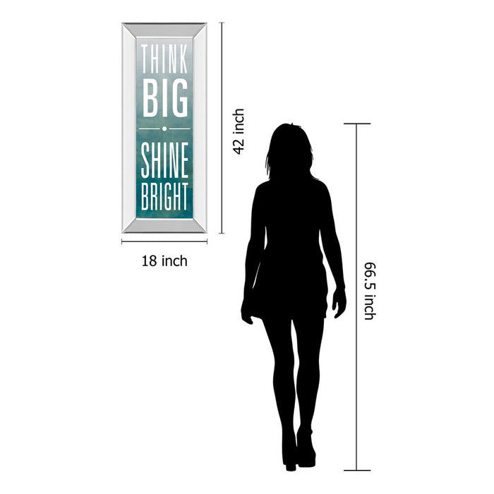 Classy Living Think Big Shine Wall Art 18"x42", Mirrored Frame