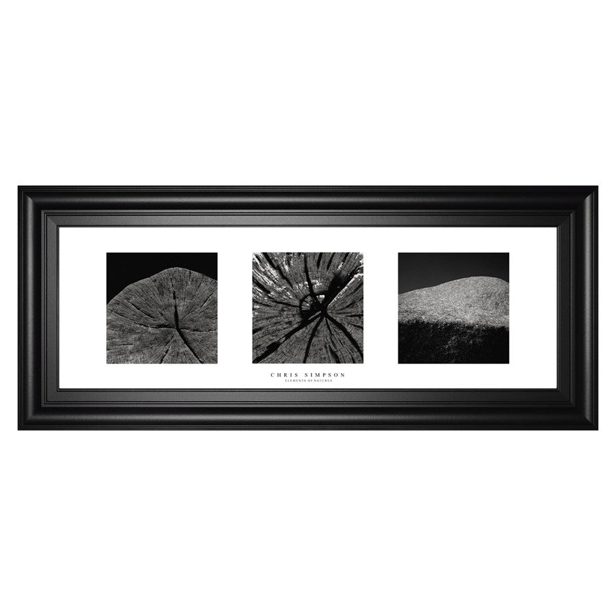 Classy Living Nature's Textures Wall Art 42"x18", Black Frame - 1594