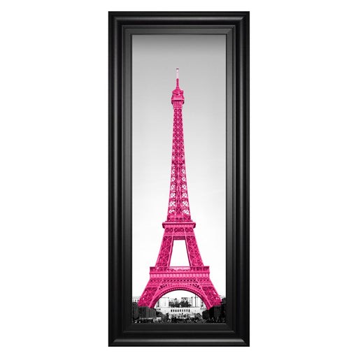 Classy Living Magenta Eiffel Tower Wall Art 18"x42", Midnight Aura Frame