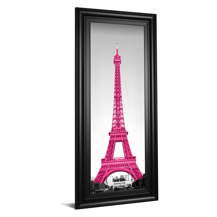 Classy Living Magenta Eiffel Tower Wall Art 18"x42", Midnight Aura Frame