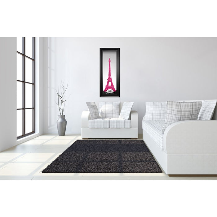 Classy Living Magenta Eiffel Tower Wall Art 18"x42", Midnight Aura Frame