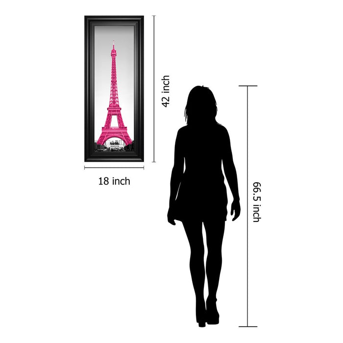 Classy Living Magenta Eiffel Tower Wall Art 18"x42", Midnight Aura Frame