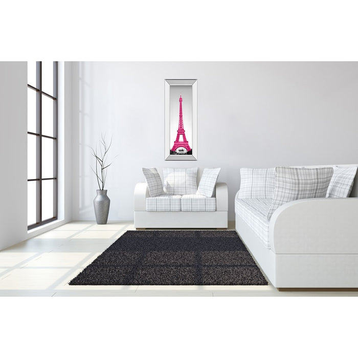 Classy Living Magenta Eiffel Tower Wall Art 18"x42", Mirrored Frame