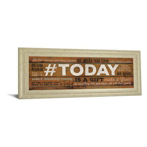 Classy Living Today Is A Gift Wall Art 42"x18", Ivory Bliss Frame
