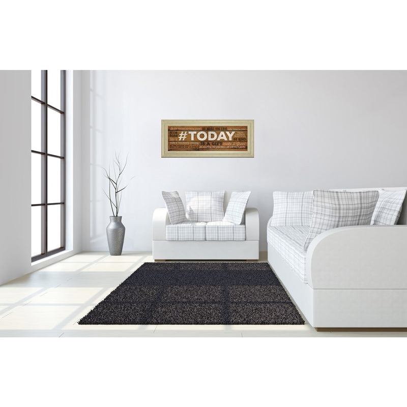 Classy Living Today Is A Gift Wall Art 42"x18", Ivory Bliss Frame