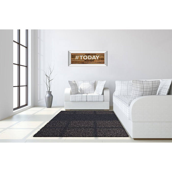 Classy Living Today Is A Gift Wall Art 42"x18", Mirrored Frame