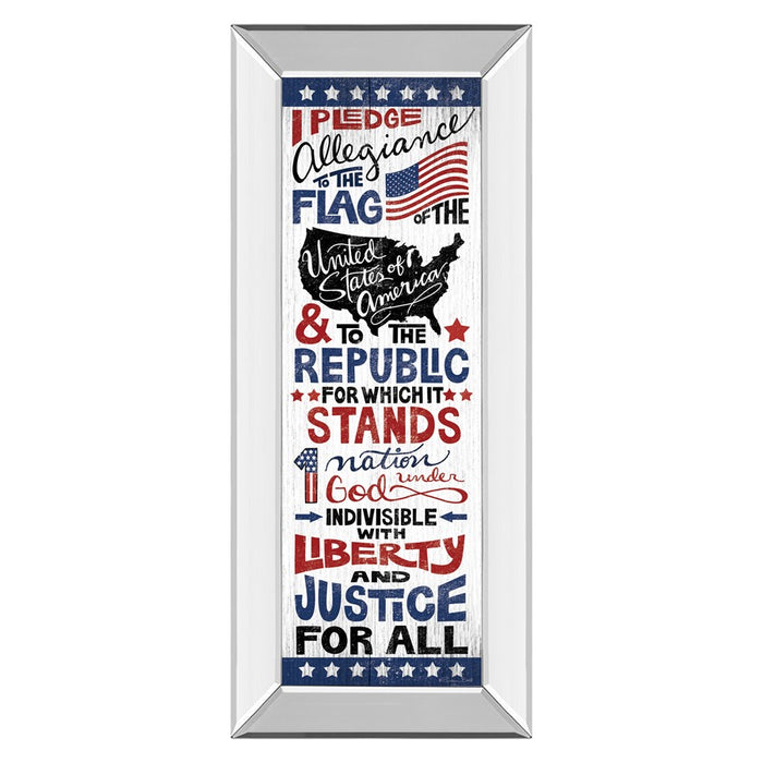 Classy Living Pledge of Allegiance Wall Art 18"x42", Mirrored Frame