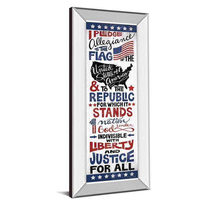 Classy Living Pledge of Allegiance Wall Art 18"x42", Mirrored Frame