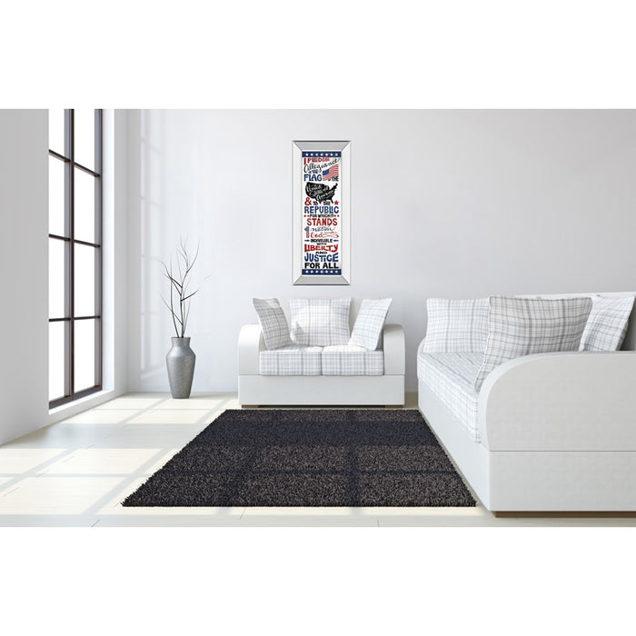 Classy Living Pledge of Allegiance Wall Art 18"x42", Mirrored Frame