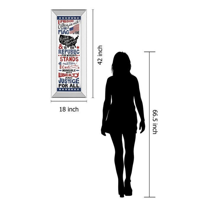 Classy Living Pledge of Allegiance Wall Art 18"x42", Mirrored Frame