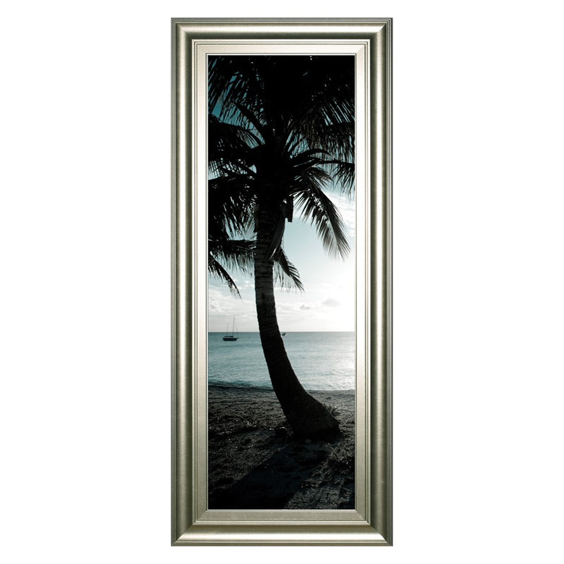 Classy Living Bimini Palm Silhouette Wall Art 18"x42", Silver Serenity