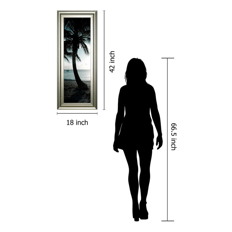 Classy Living Bimini Palm Silhouette Wall Art 18"x42", Silver Serenity