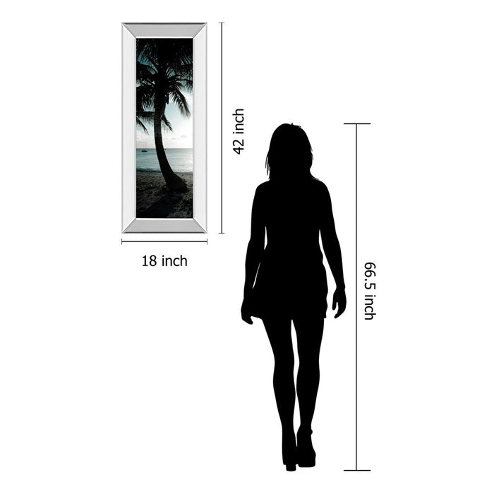 Classy Living Bimini Palm Silhouette Wall Art 18"x42", Mirrored Frame