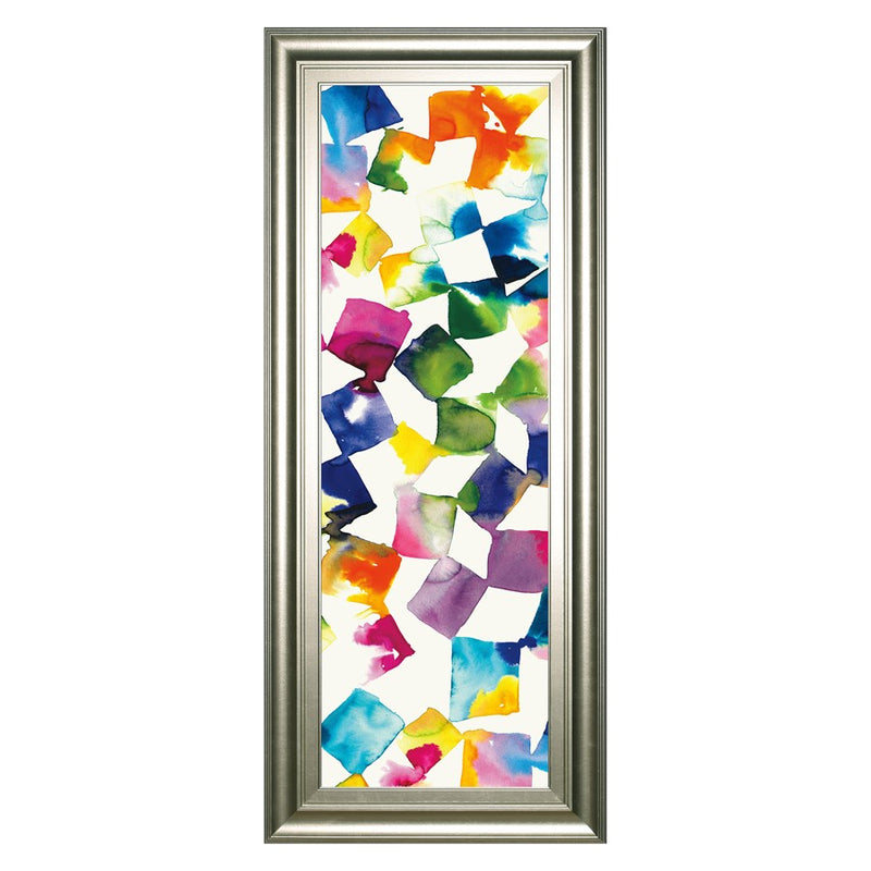 Classy Living Vibrant Cubes II Wall Art 18"x42", Silver Serenity Frame